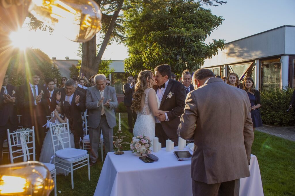 Ceremonia al aire libre en los jardines