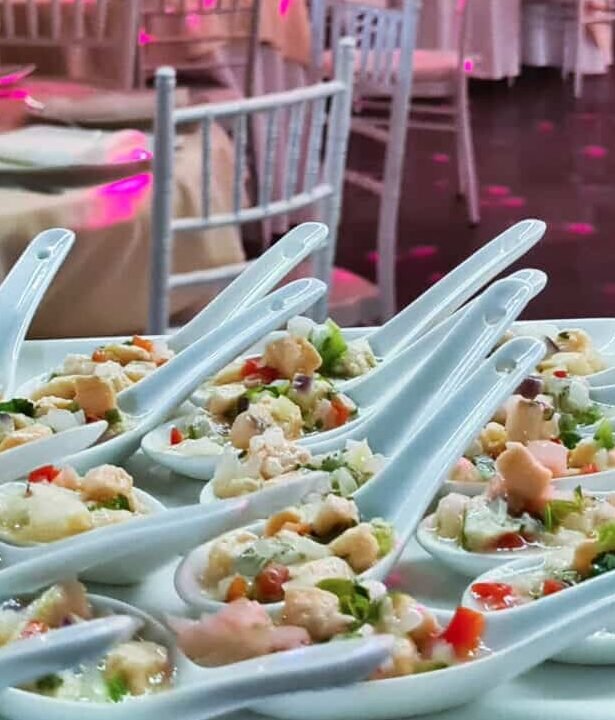 Cena de matrimonio montada en el salón de Volcán Imperial